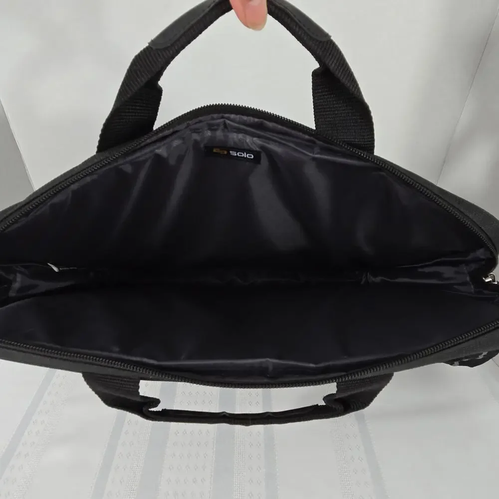 Solo Flatiron Laptop Messenger Shoulder Strap Zippered Black Unisex Bag - NEW